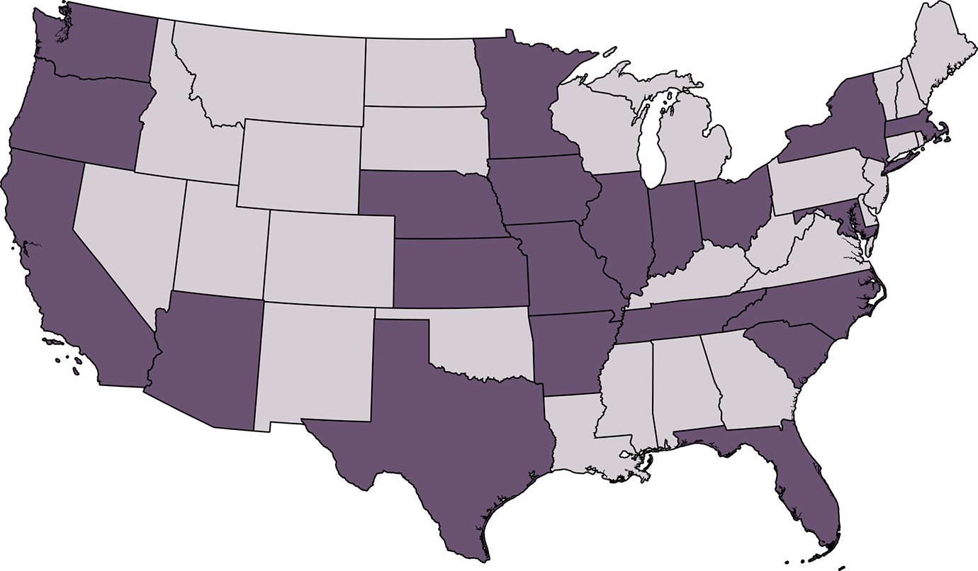 Map of the United States.