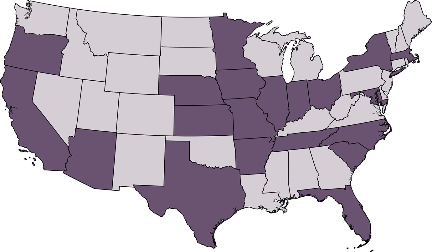 Map of the United States.